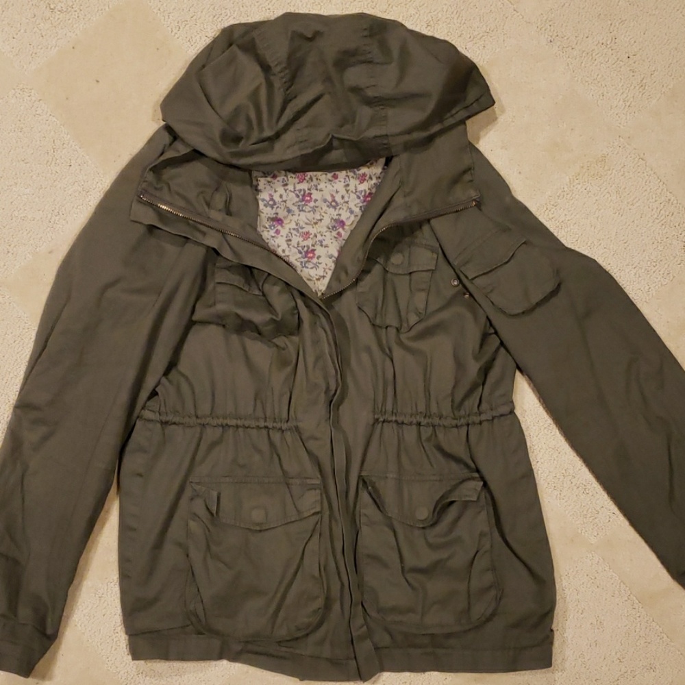 Olive Green Short Trench Coat